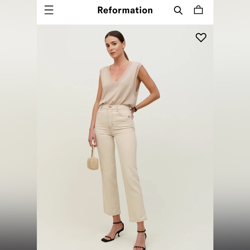 Reformation Cowboy High Rise Straight Jeans, almond